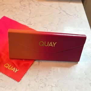 Quay Australia Pink and Orange Sunglasses Case
